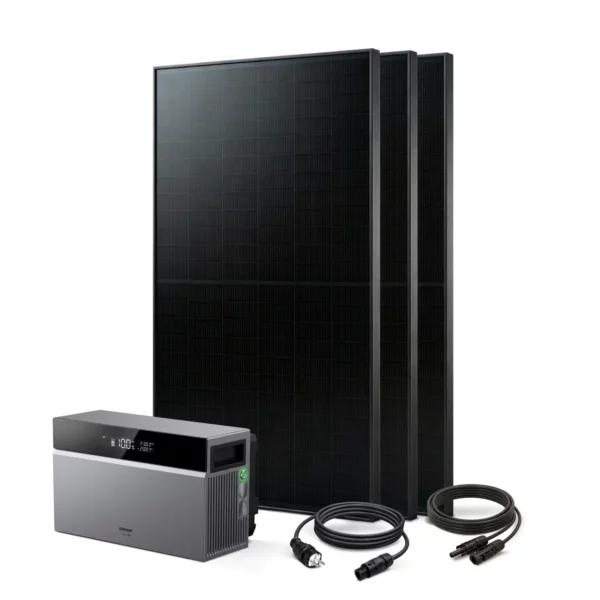 balkonkraftwerk 1365wp aus 3x trina solarmodul und conow speicher