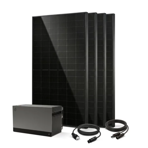 balkonkraftwerk 2000w aus 4x jolywood modul, 1x foxess speicher und anschlussmaterial